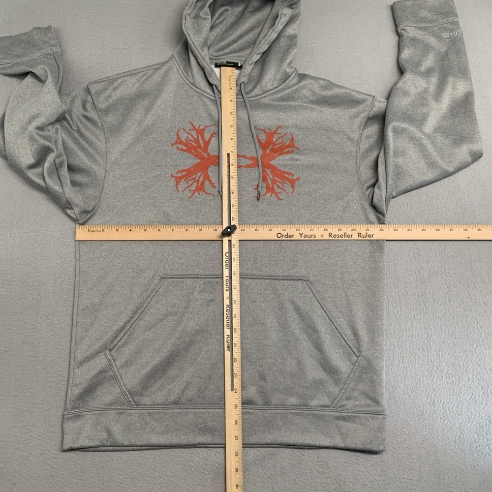 Under Armour UA Rival Antler Hoodie Mens M Loose Pullover Sweatshirt Gray Storm - Picture 7 of 10